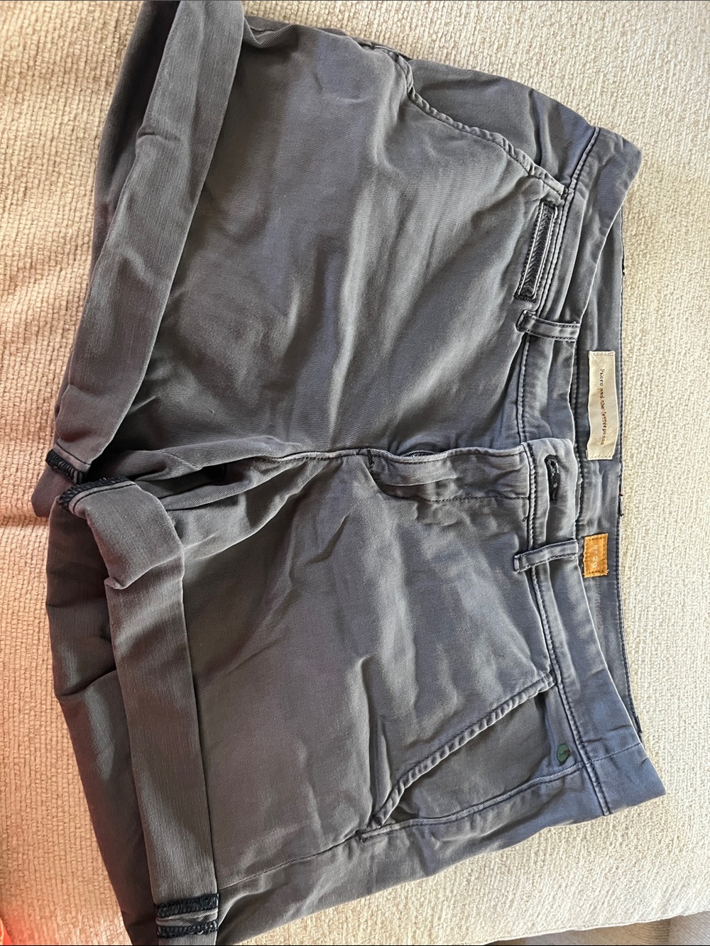 Pilcro and the Letterpress Gray Cotton Blend Cuffed Women's Shorts